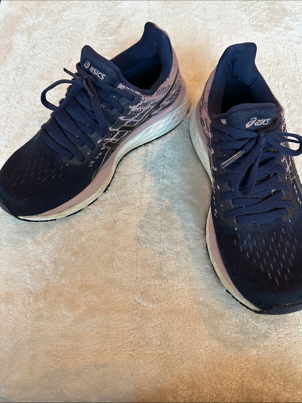 Asics Gel Cumulus Navy and Light Pink Women's Running Sneakers